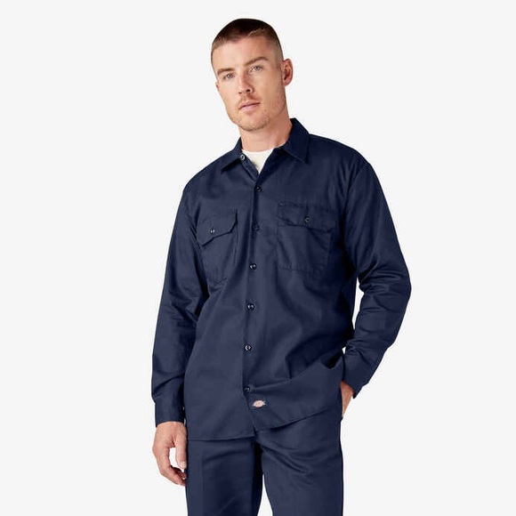 Dickies Other - Men’s Dickie’s Long Sleeve Navy Blue Button-Down Work Shirt Small
